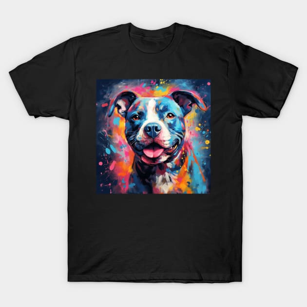 Staffy Painting T-Shirt by Enchanted Reverie